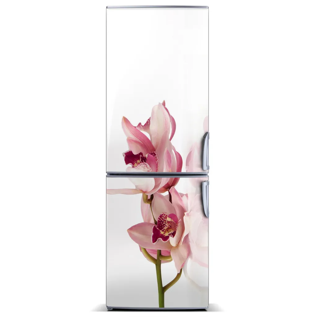 Tulup Kühlschrankdekoration - Magnetmatte - 60 cm x 180 cm - Magnet auf dem Kühlschrank - Rosa Orchidee